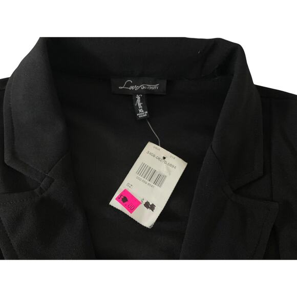 Love University Womens XL Jumpsuit Zip Up Sleeveless Tuxedo Pantsuit Pockets New - Picture 9 of 14